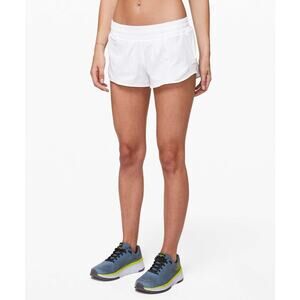 Lululemon Hotty Hot Short II Lined Running Shorts 2.5" White 4